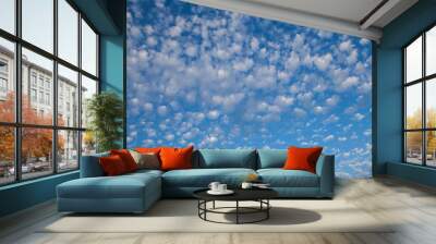 Blue sky background with clouds Wall mural