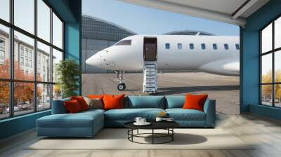 business jet plane on the ground. Wall mural