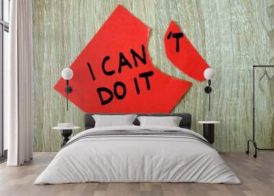 Motivational text I can do it written on red sticker Wall mural