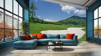 Golf field and beauty surroundings Wall mural