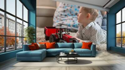 little boy at home in game Wall mural