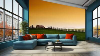 Sunset Tuscany landscape .... Wall mural