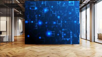 Abstract technology background, didital data connect concept Wall mural