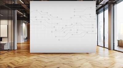 Vector technology concept, Circuit lines on faded square grid background Wall mural