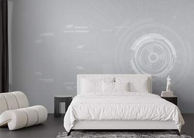 White futuristic interface vector technology background Wall mural