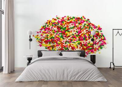 Decorative sprinkles sugar  on  white background Wall mural