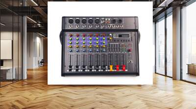 Audio mixing console with clipping path isolated on white background, top view Wall mural