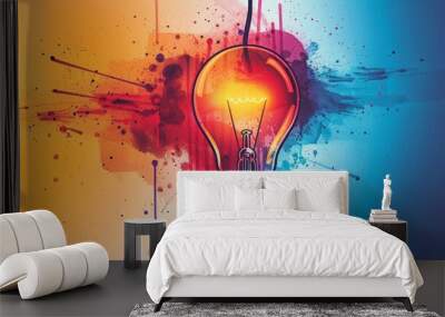  light bulb logo, white background  Wall mural