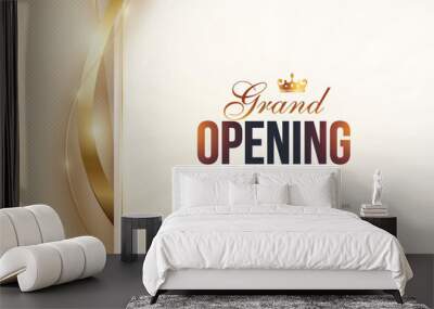 Grand opening luxury invitation design template with glitter light effects, golden elements and 3d editable text effect Wall mural