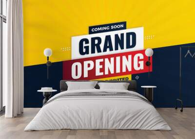 Grand opening sale poster, sale banner design template with 3d editable text effect Wall mural