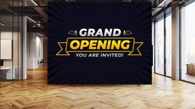 Grand opening sale poster, sale banner design template with 3d editable text effect Wall mural