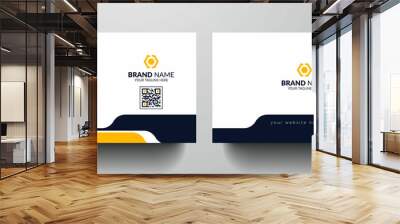 Clean and modern business card template  -  Yellow and dark black color professional business card design Wall mural