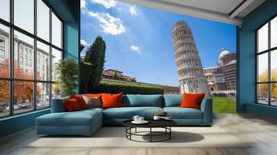 Pisa, Piazza del Duomo, with the Basilica leaning tower Wall mural