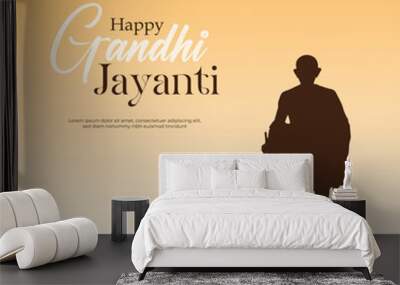 Vector illustration 2 october Mahatma gandhi jayanti. social media poster for gandhi jayanti. national holiday in India. banner, poster template Wall mural