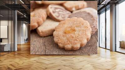 biscuits sablés alsaciens sur table en vieux bois  Wall mural