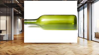 closeup of empty bottle of wine for recycling on white background Wall mural