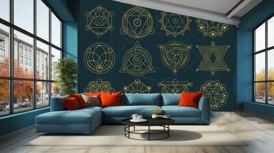 Abstract Sacred Geometry and Magic Symbols Set 1 Wall mural