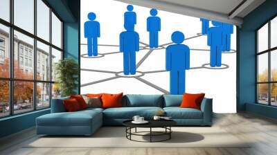 3d network social team Wall mural