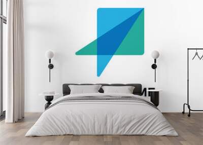 Growth square arrow logo design Wall mural