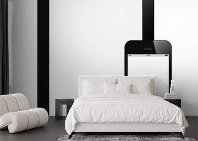 tablet and smartphone with blank screen white background Wall mural