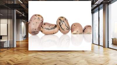 Group of three whole two halves of fresh speckled bean pinto isolated on white background Wall mural