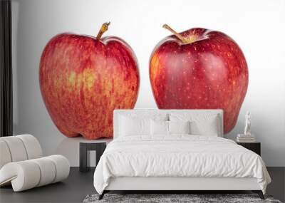 Group of two whole fresh apple red delicious isolated on white background Wall mural