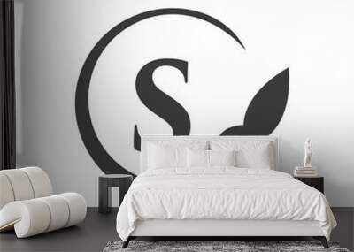 Travel Logo On Letter S Concept. Letter S Travel Logo Vector Template Wall mural