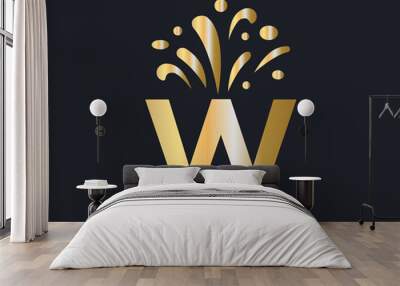 W letter logo with luxury concept. Elegant W logo luxury and celebration concept. Wall mural