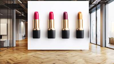 Variety of Lipstick Shades: Red, Pink, Burgundy, Gold Wall mural