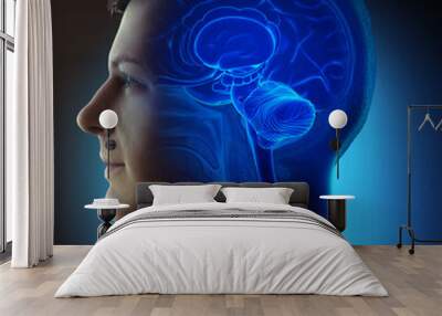 3d rendered medically accurate illustration of a male brain anatomy Wall mural