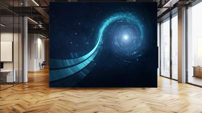 3D abstract futuristic background - Space travel - Teleport Wall mural