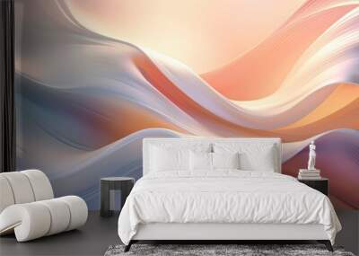 Abstract background with soft pastel waves. Gradient colors. For designing apps or products. Wall mural