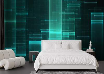 Abstract data stream matrix like background Wall mural