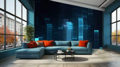 Abstract data stream matrix like background Wall mural