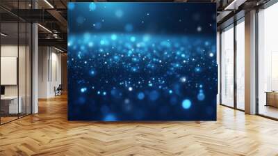 blue background with particles Wall mural