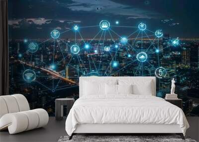 5G Connectivity, the future of mobile Networks with faster data speeds, reduced latency Wall mural