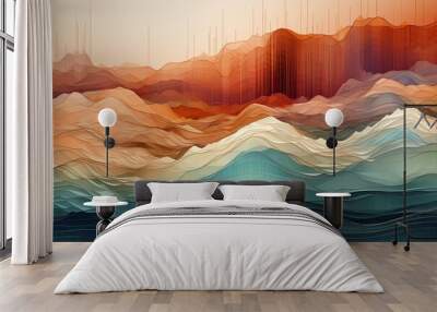 A vibrant abstract organic form that blends fluid, realistic, and fantastical elements. Ultra - detailed textures and bold, dynamic lines create an intricate, captivating composition  Wall mural