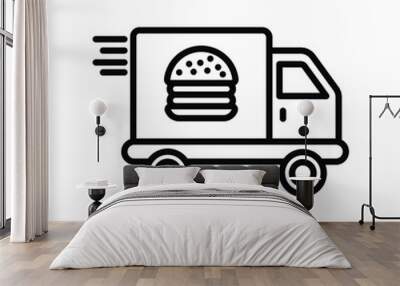 delivery truck icon with white background vector stock illustration Wall mural