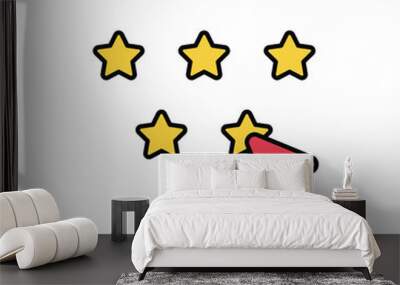 rating color line icon with white background vector stock illustration Wall mural