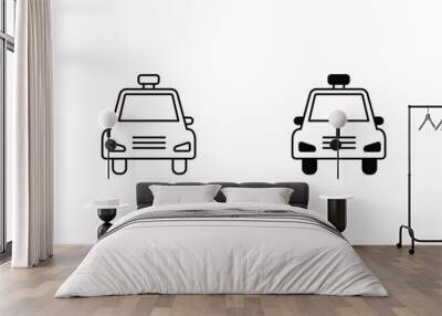 taxi icon with white background vector stock illustration Wall mural