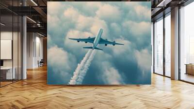 Analysis of Environmental Benefits of Sustainable Aviation Fuel (SAF) Wall mural