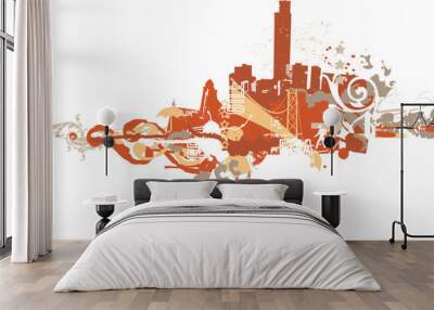 grunge styled urban background. vector illustration Wall mural