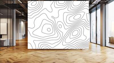 Abstract white topography vector background. Topographic map. Geographic mountain relief. counter map wavy line paper textrue. grid curve line abstract vector illustration .	 Wall mural