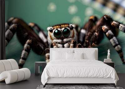 A Close Up Of A Spider On A Table Wall mural