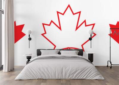 Maple Leaf Icon Canada Maple Leaf Set | Maple Leaves Icon Canadian Vector Illustration Logo | Maple-Leaf Icon Isolated Maple Leaf Collection Wall mural