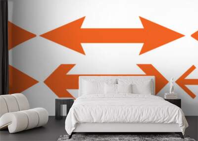 Orange arrow to the right / vector, isolated set  Wall mural