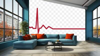 Red heartbeat icon. Vector illustration. Heartbeat sign in flat design. eps 10	 Wall mural