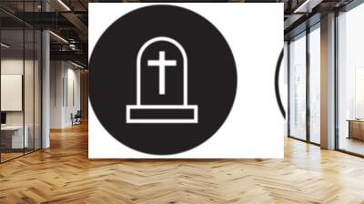 Tombstone line icon set. rip headstone vector icon. death grave tone icon. gravestone line icon suitable for apps and websites UI designs. Wall mural