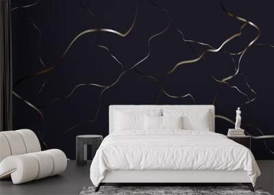 Gold and black marble stone texture background material. Golden marble ink texture on dark grey. Wall mural