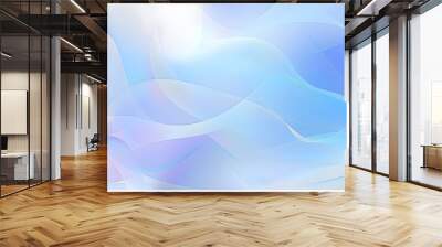 Abstract background with a soft blue gradient and white waves for presentation of products or services Wall mural